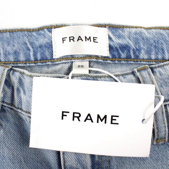 NWT Frame Le Jane Crop Straight Leg Bite Hem Jeans in Fizz Indigo Size 25 - Picture 7 of 9